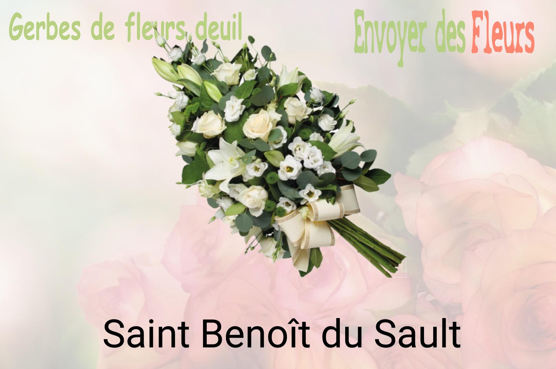 Gerbe de fleurs de deuil livrée à Saint-Benoît-du-Sault